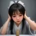 纯爱向编辑小鹿头像，清新风格年轻女性微笑形象